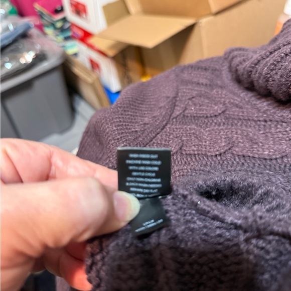 Simply Vera Vera Wang Deep Purple Sparkle Cowl Neck Sweater, Cozy, Warm, Sz Sm - Picture 5 of 8